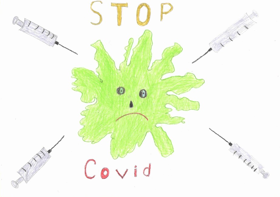 Стоп, COVID, вакцина тебя победит! Рисунок Ангелины Малыгиной (Ютановская школа Волоконовского района) Стоп, COVID, вакцина тебя победит! - Изображение 3