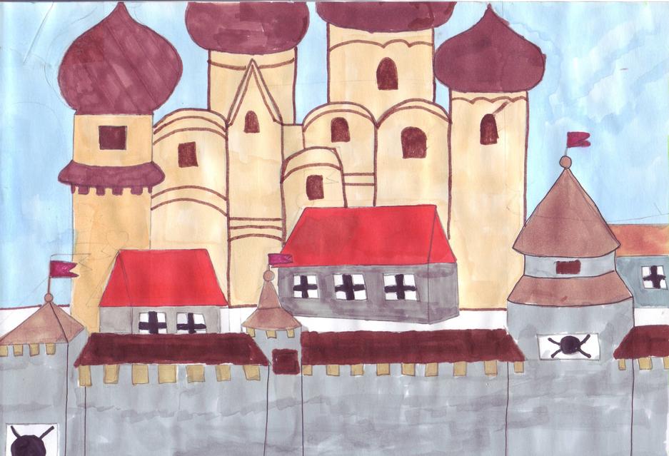 «Белгородская крепость». Рисунок Екатерины Балдиной (детский сад № 55 г. Белгорода) День города - Изображение 6