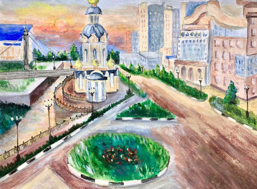 Мой любимый город! Рисунок Ильи Иванова (детский сад № 52 г. Белгорода) Город, в котором я живу - Изображение 1